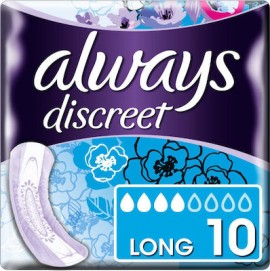 ALWAYS Discreet Long Σερβιέτες Ακράτειας 10 Τεμάχια