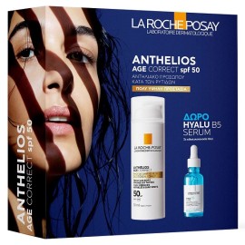 LA ROCHE POSAY Αnthelios Age Correct SPF50 Αντηλιακή Κρέμα Κατά της Φωτογήρανσης 50ml + Δώρο Hyalu B5 Ορός Προσώπου 10ml