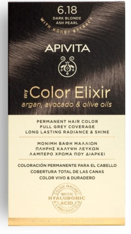 APIVITA My Color Elixir 6.18  Ξανθό σκούρο σαντρέ περλέ 50ml+75ml