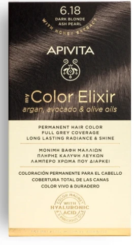 APIVITA My Color Elixir 6.18  Ξανθό σκούρο σαντρέ περλέ 50ml+75ml