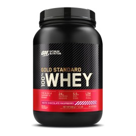 100% Whey Gold Standard 908gr (Optimum Nutrition) - White Chocolate Raspberry