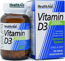 HEALTH AID Vitamin D3 2000IU 120 Ταμπλέτες