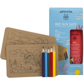 APIVITA Promo Bee Sun Safe Hydra Sun Kids Lotion Spray Spf50 200ml + Δώρο Puzzle 2 Τεμάχια + Δώρο Colored Pencils 5 Τεμάχια