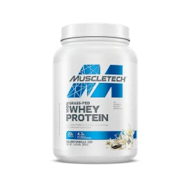MUSCLETECH 100% Grass Fed Whey Protein 816g - Deluxe Vanilla