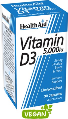 HEALTH AID Vitamin D3 5000IU 30 Ταμπλέτες