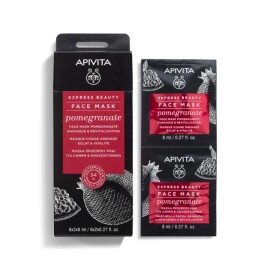 APIVITA Μάσκα Για Λάμψη + Αναζωογόνηση με Ρόδι 2X8ml
