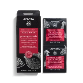 APIVITA Μάσκα Για Λάμψη + Αναζωογόνηση με Ρόδι 2X8ml