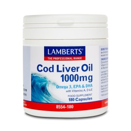 LAMBERTS Cod Liver Oil 1000mg 180 Κάψουλες