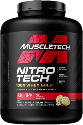 MUSCLETECH Nitrotech 100% Whey Gold 2.27kg - French Vanilla Cream