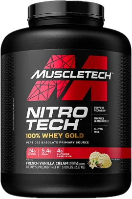 MUSCLETECH Nitrotech 100% Whey Gold 2.27kg - French Vanilla Cream
