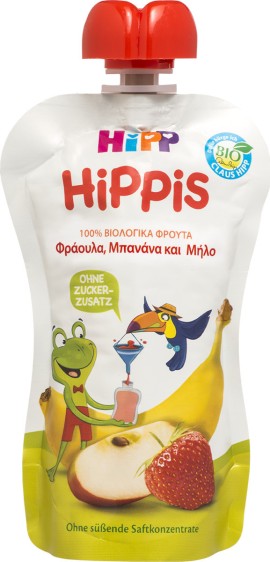HIPP Φρουτοπολτός Φράουλα-Μπανάνα-Μήλο 100gr