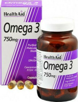 HEALTH AID Omega 3 750mg 60 Μαλακές Κάψουλες