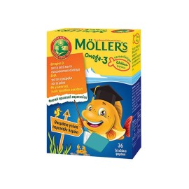 MÖLLER’S Omega-3 Kids 36 Ζελεδάκια Πορτοκάλι-Λεμόνι