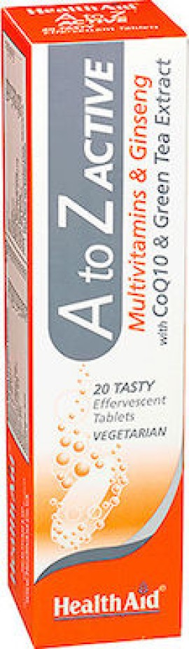 HEALTH AID A to Z Active Multivitamins & Ginseng CoQ10 20 Αναβράζοντα Δισκία
