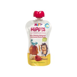HIPP Hippis Βιολογικός Φρουτοπολτός Μήλο, Μπανάνα, Βατόμουρα & Δημητριακά 100gr