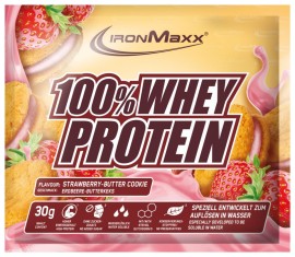 IRONMAXX 100% Whey Protein Sachet Strawberry Butter Cookie 30gr