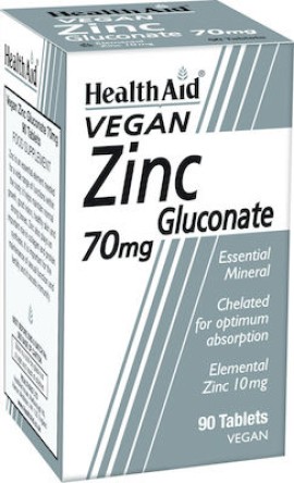 HEALTH AID Zinc Gluconate 70mg 90 Ταμπλέτες