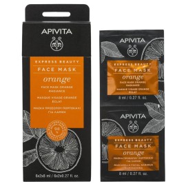 APIVITA Express Beauty Μάσκα Για Λάμψη Με Πορτοκάλι 2X8ml