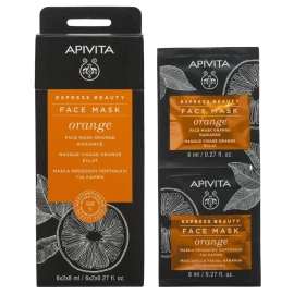APIVITA Express Beauty Μάσκα Για Λάμψη Με Πορτοκάλι 2X8ml