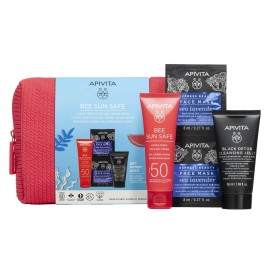 APIVITA Promo Bee Sun Safe Hydra Fresh GelApivita Promo Bee Sun Safe Hydra Fresh Gel Cream Eνυδατική Κρέμα-Gel Προσώπου SPF50+ 50ml + Δώρο Black Detox Cleansing Jelly Μαύρο Gel Kαθαρισμού 50ml + Express Beauty Face Mask Sea Lavender Μάσκα Προσώπου 2x8ml