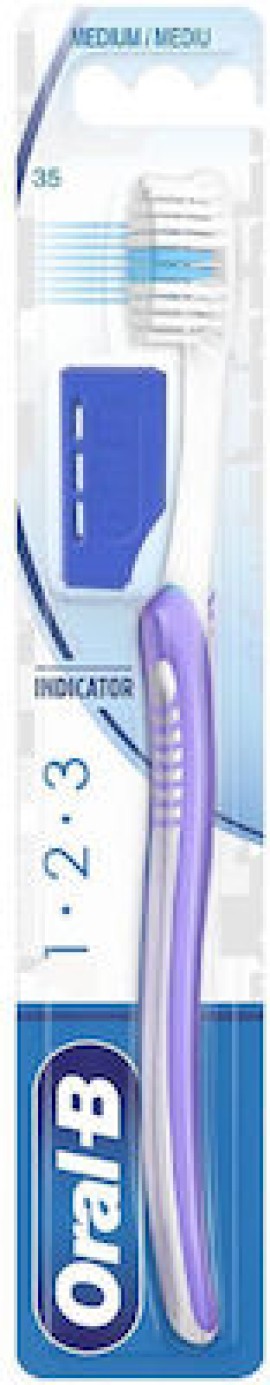 ORAL-B 1-2-3 Indicator 35 Medium Toothbrush 1 Τεμάχιο