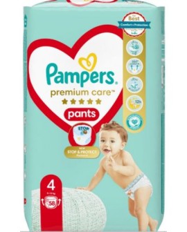 PAMPERS Premium Pants No4 9-15kg 58 Τεμάχια