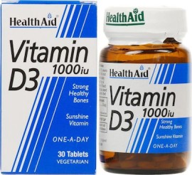 HEALTH AID Vitamin D3 1000IU 30 Ταμπλέτες