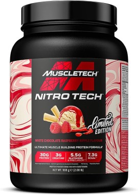 MUSCLETECH Nitrotech 908g - White Chocolate Raspberry Ripple Limited Edition