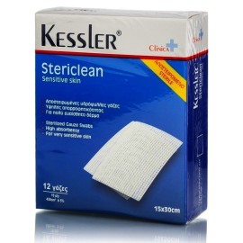 KESSLER Stericlean 15x30 Αποστειρωμένες Γάζες 12 Τεμάχια