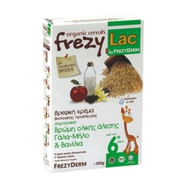 FREZYDERM Frezylac Bio Cereal 6m+ Βρώμη-Γάλα-Μήλο-Βανίλια 200gr