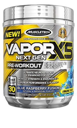 MUSCLETECH VaporX5  Pre-Workout 228g - Blue Raspberry Fusion