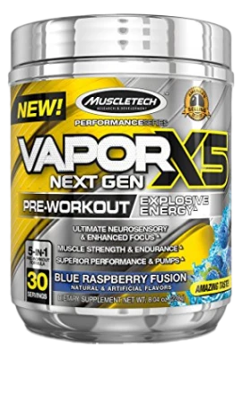 MUSCLETECH VaporX5  Pre-Workout 228g - Blue Raspberry Fusion