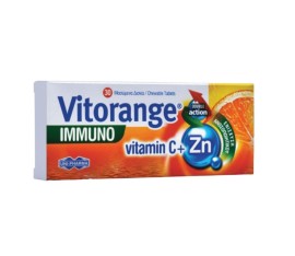 UNIPHARMA Vitorange Immuno Vitamin C + Zn 30 Μασώμενα Δισκία