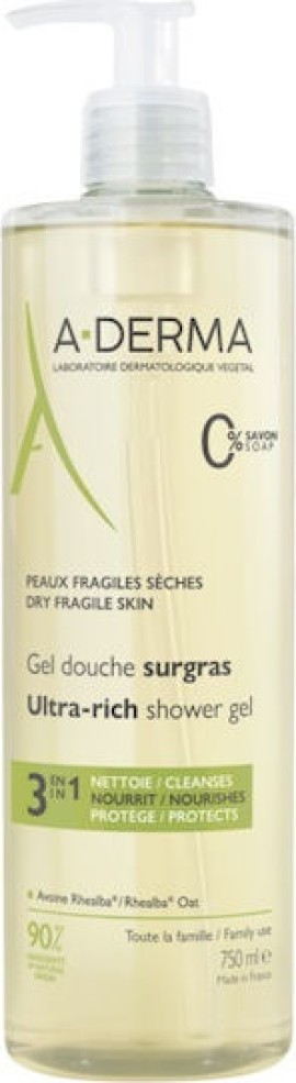 ADERMA Gel Douche Surgras 750ml