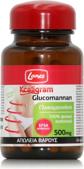 LANES Kcaligram Γλυκομαννάνη 500mg 60 Κάψουλες