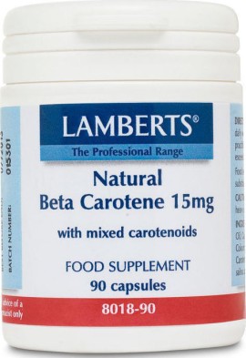 LAMBERTS Natural Beta Carotene 15mg 90 Κάψουλες