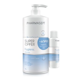 PHARMASEPT Set Hygienic Shower Cream Αφρόλουτρο για Σώμα, Πρόσωπο & Ευαίσθητη Περιοχή 1L + Ultra Hydra Lotion Eνυδατικό Γαλάκτωμα 80ml