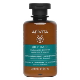 APIVITA Hair Σαμπουάν Για Ρύθμιση Της Λιπαρότητας Με Μέντα Και Πρόπολη 250ml