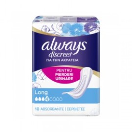 ALWAYS Discreet Long Σερβιέτες Ακράτειας 10 Τεμάχια