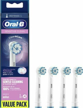 ORAL-B Sensitive Clean Clean&Care Value Pack Ανταλλακτικές Κεφαλές 4 Τεμάχια