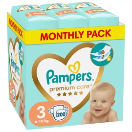 PAMPERS Premium Care No. 3 για 6-10kg 200τμχ