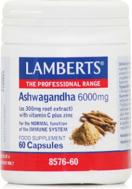 LAMBERTS Ashwagandha 6000mg 60 Κάψουλες