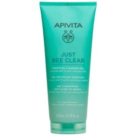 APIVITA Just Bee Clear Purifying Cleansing Gel Καθαριστικό Τζελ Προσώπου για Λιπαρή Επιδερμίδα ή με Τάση Ακμής 200ml
