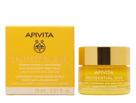 APIVITA Beessentials Oils Balm Προσώπου Νύχτας, Συμπλήρωμα Ενδυνάμωσης Και Θρέψης 15ml