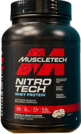 MUSCLETECH Nitrotech Whey Protein 908g - Cookies & Cream
