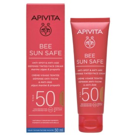 APIVITA Bee Sun Safe Κρέμα Προσώπου Κατά των Πανάδων & των Ρυτίδων με Χρώμα Golden SPF50 50ml