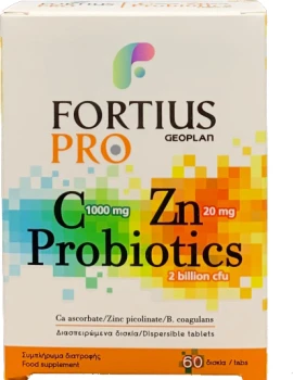 GEOPLAN Fortius Pro Vitamin C 1000mg & Zn 20mg 60 ταμπλέτες