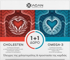 AGAN Cholesten + Omega3 30 Φυτικές Κάψουλες + 30 Μαλακές Κάψουλες
