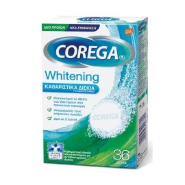 COREGA Whitening Καθαριστικά Δισκία για Τεχνητή Οδοντοστοιχία 36 Δισκία