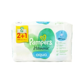 PAMPERS Wipes Harmony Aqua 3x48 Τεμάχια (2+1)